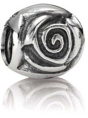 PANDORA Silver Rose Charm Authentic Sterling Silver Flower Bloom Beauty Love